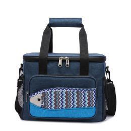 Fish Pattern Cooler Bags Lunch Box Bag EVA Insulation Waterproof Portable Lunch Bag Outdoor Multifunctional Picnic Bag (Option: Medium A434 Blue)