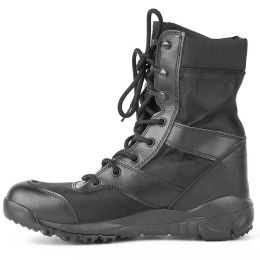 Summer Yulong Combat Boots Outdoor Climbing Boots Tactical Desert Boots (Option: Black-40)