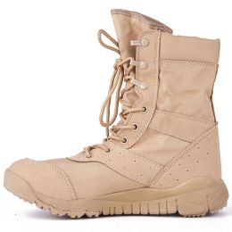 Summer Yulong Combat Boots Outdoor Climbing Boots Tactical Desert Boots (Option: Sand Color-46)